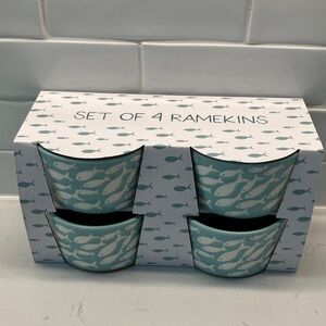Fish Ceramic Ramakin Set (4) NIB